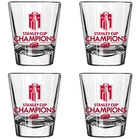 Logo Brands Carolina Hurricanes 2026 Stanley Cup Champions Four-Piece Shot Glass Set