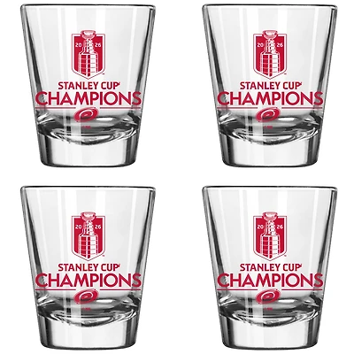 Logo Brands Carolina Hurricanes 2026 Stanley Cup Champions Four-Piece Shot Glass Set