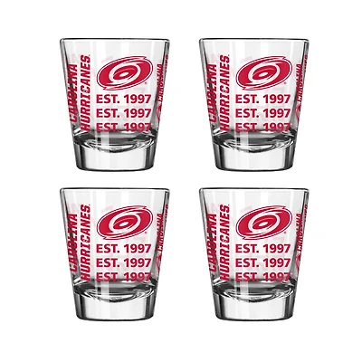 Logo Brands Carolina Hurricanes 4-Pack 2oz. Shot Glass Set