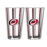 Logo Brands Carolina Hurricanes Two-Piece 16oz. Striped Pint Glass Set