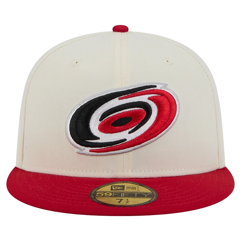 Men's New Era  White Carolina Hurricanes Chrome Two-Toned 59FIFTY Fitted Hat