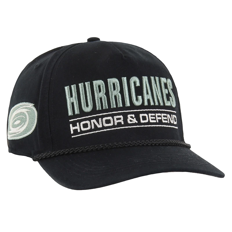 Casquette ajustable Hitch Black Carolina Hurricanes OHT pour homme, 47, appréciation militaire, honneur et défense de la patrie