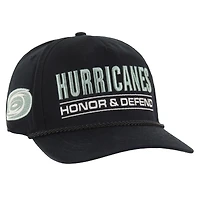 Casquette ajustable Hitch Black Carolina Hurricanes OHT pour homme, 47, appréciation militaire, honneur et défense de la patrie