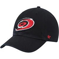 Men's '47 Black Carolina Hurricanes Team Clean Up Adjustable Hat