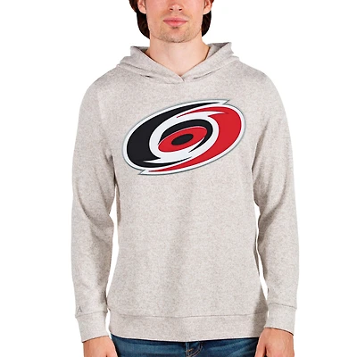 Men's Antigua Oatmeal Carolina Hurricanes Absolute Pullover Hoodie