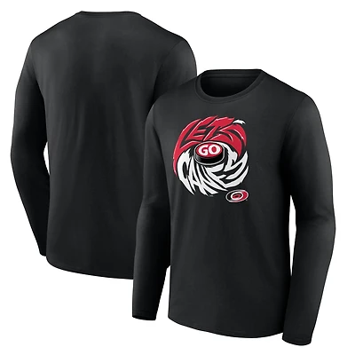 Men's  Black Carolina Hurricanes Native Long Sleeve T-Shirt