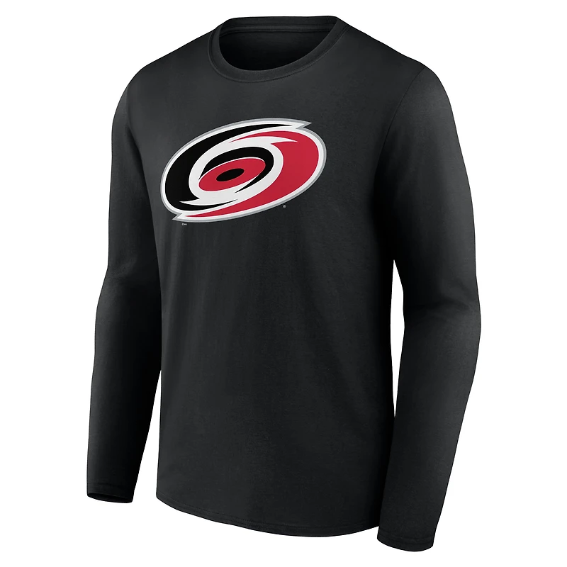 Men's  Black Carolina Hurricanes Primary Logo Long Sleeve T-Shirt