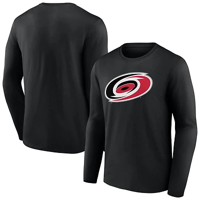 Men's Black Carolina Hurricanes Primary Logo Long Sleeve T-Shirt