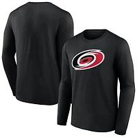 Men's  Black Carolina Hurricanes Primary Logo Long Sleeve T-Shirt