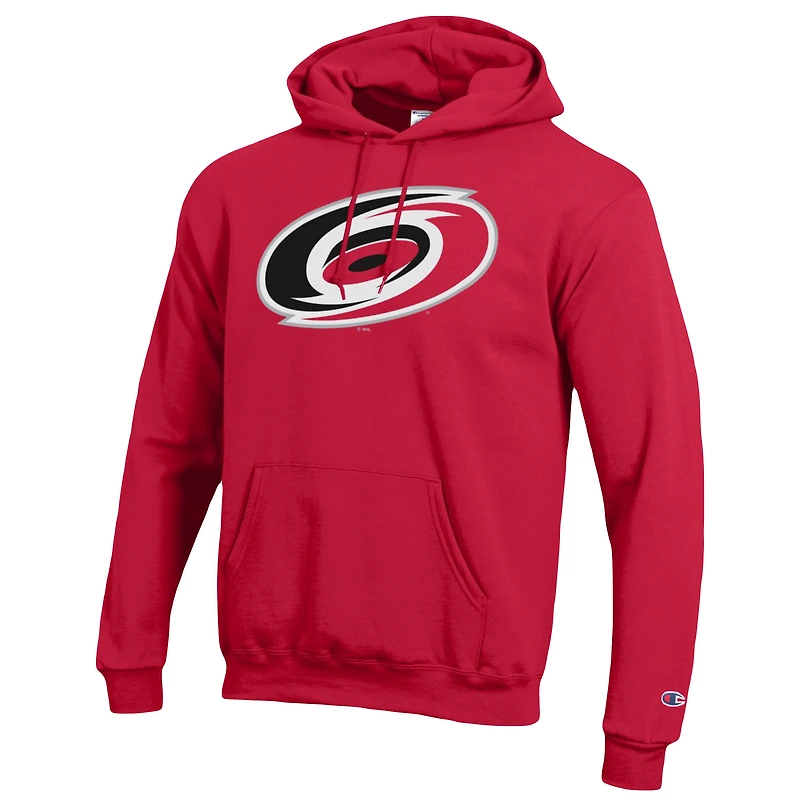 Sweat à capuche Champion Red Carolina Hurricanes pour homme avec logo principal 1-Hit
