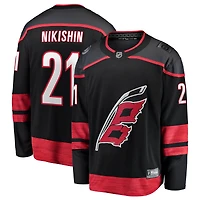 Maillot domicile noir Alexander Nikishin des Hurricanes de la Caroline pour homme (Fanatics).