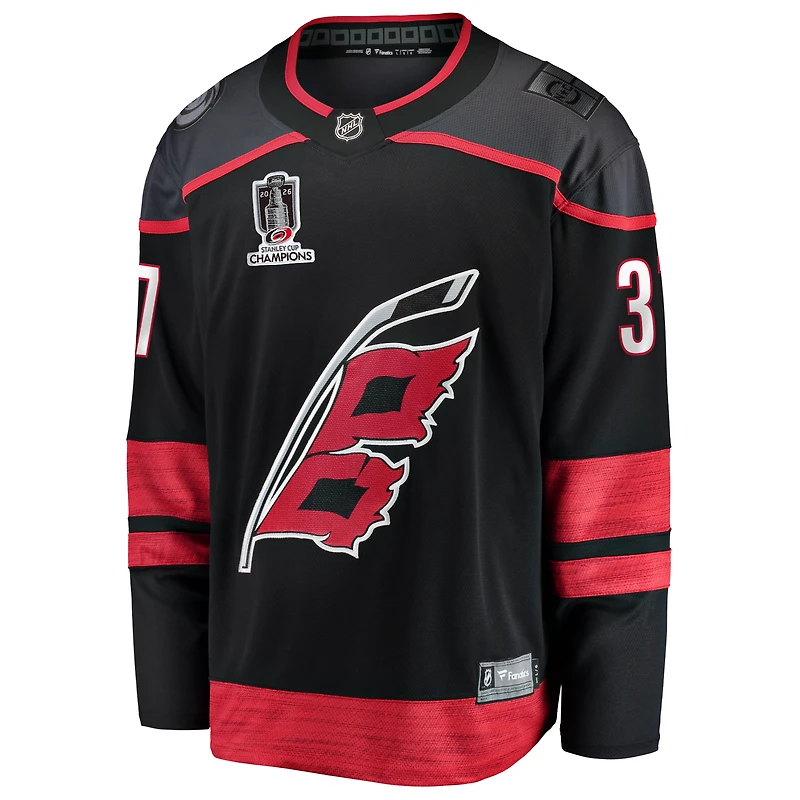 Men's Fanatics Andrei Svechnikov Black Carolina Hurricanes 2026 Stanley Cup Champions Home Breakaway Jersey