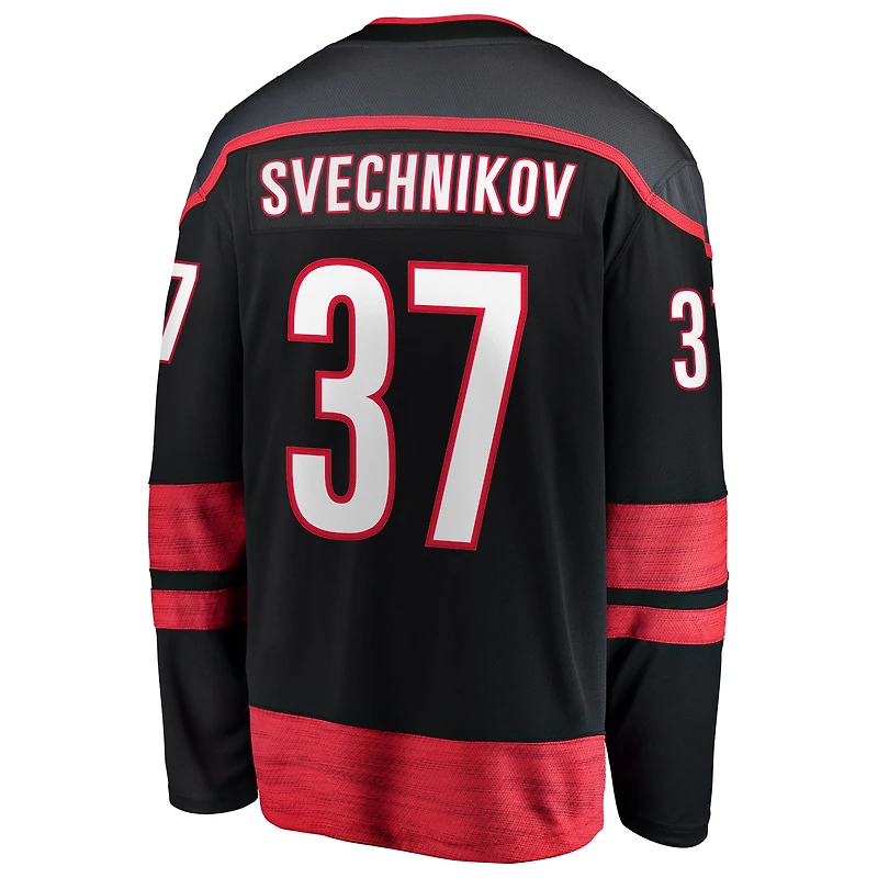 Men's Fanatics Andrei Svechnikov Black Carolina Hurricanes 2026 Stanley Cup Champions Home Breakaway Jersey