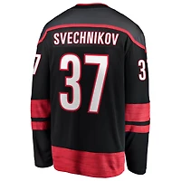 Men's Fanatics Andrei Svechnikov Black Carolina Hurricanes 2026 Stanley Cup Champions Home Breakaway Jersey
