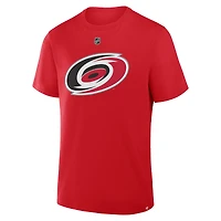 Men's Fanatics Andrei Svechnikov Red Carolina Hurricanes Authentic Stack Name & Number T-Shirt