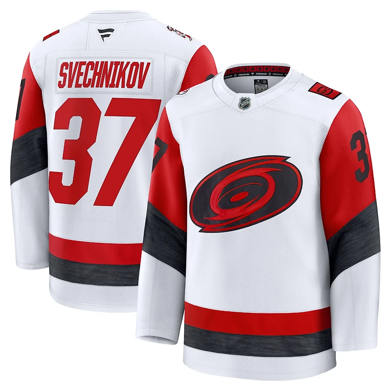 Maillot extérieur premium blanc des Hurricanes de la Caroline, Andrei Svechnikov, Fanatics pour hommes