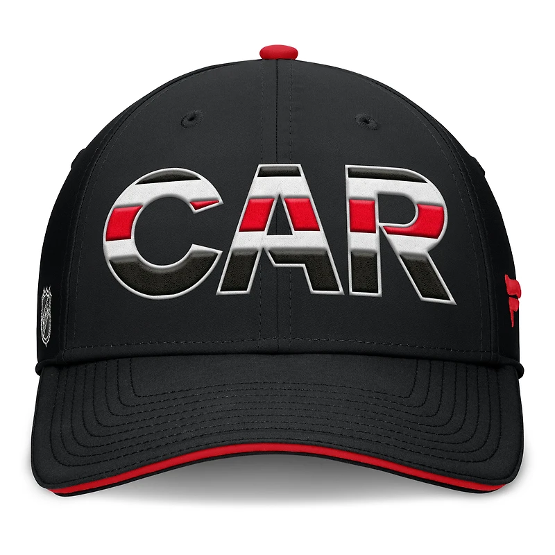 Men's Fanatics Black/Red Carolina Hurricanes Authentic Pro Rink Team Code Flex Hat