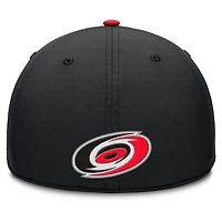 Casquette Fanatics noire/rouge pour homme, Authentic Pro Rink Team Code Flex des Hurricanes de la Caroline