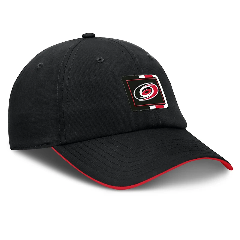 Casquette ajustable Authentic Pro Ripstop noire/rouge Carolina Hurricanes Fanatics pour homme