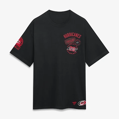 Men's Fanatics Black Carolina Hurricanes 2026 Stanley Cup Champions Patches Heavyweight T-Shirt