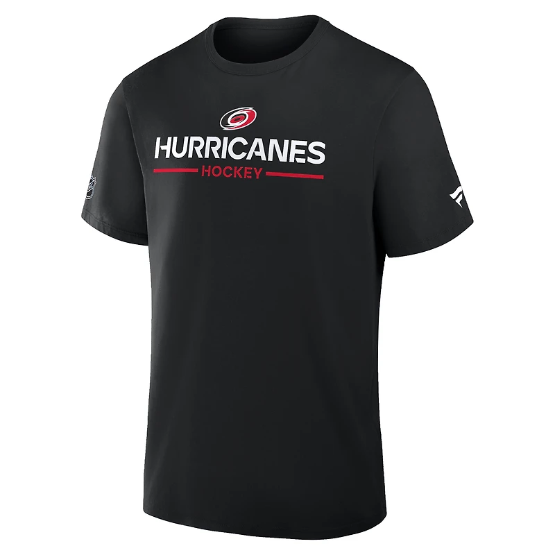 T-shirt authentique professionnel principal Fanatics noir Carolina Hurricanes pour homme