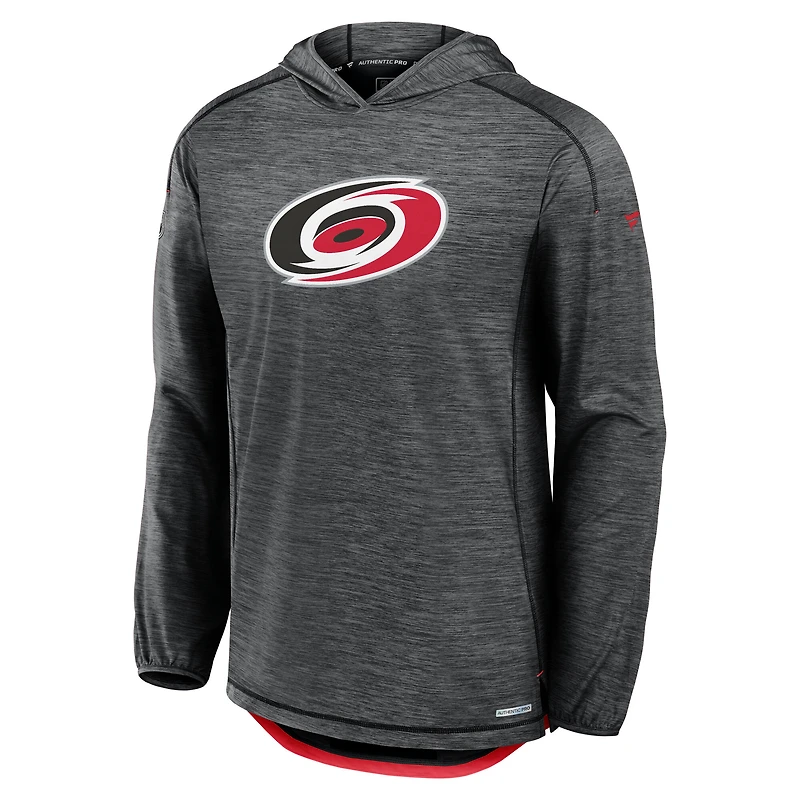 Men's Fanatics  Black Carolina Hurricanes Authentic Pro Rink Lightweight Pullover Hoodie