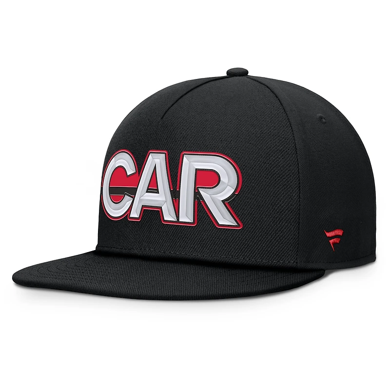 Men's Fanatics Black Carolina Hurricanes Authentic Pro Rink Team Code Snapback Hat