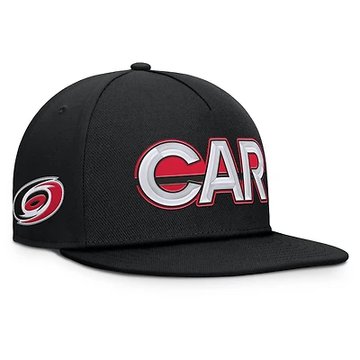 Casquette snapback authentique Pro Rink Team Code des Hurricanes de la Caroline pour hommes, noire, Fanatics