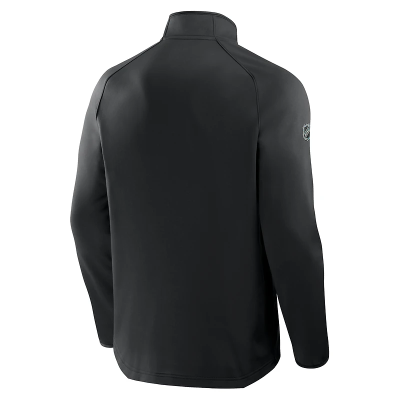 Pull raglan à quart de zip noir authentique Pro Tonal Rink des Hurricanes la Caroline pour homme