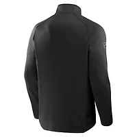 Pull raglan à quart de zip noir authentique Pro Tonal Rink des Hurricanes la Caroline pour homme