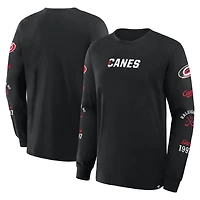 T-shirt à manches longues Fanatics pour hommes, noir, Carolina Hurricanes, Boxed Legacy