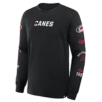 T-shirt à manches longues Fanatics pour hommes, noir, Carolina Hurricanes, Boxed Legacy