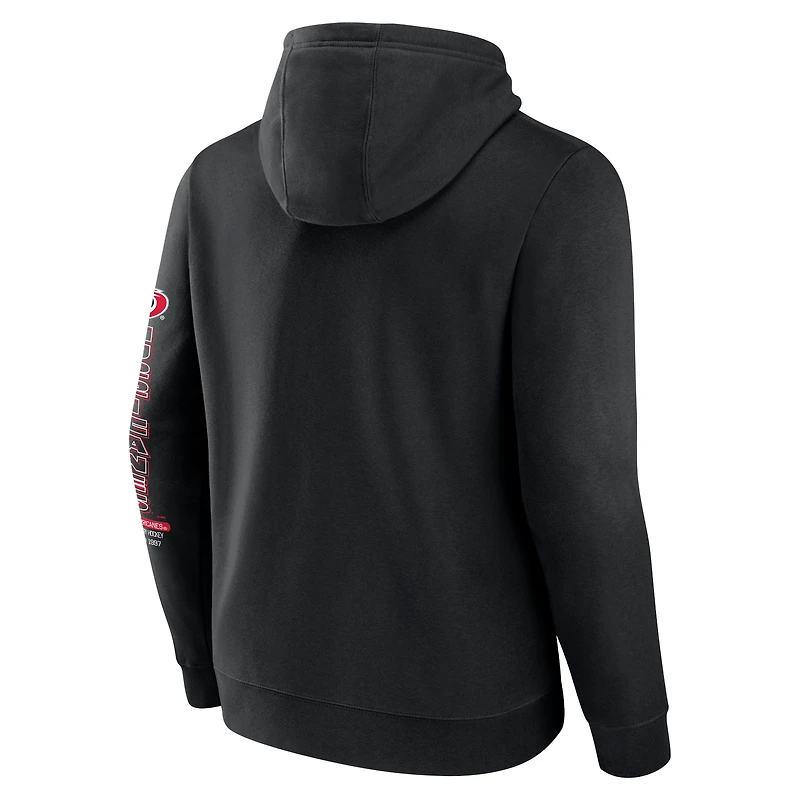 Men's Fanatics Black Carolina Hurricanes Revolution Pullover Hoodie