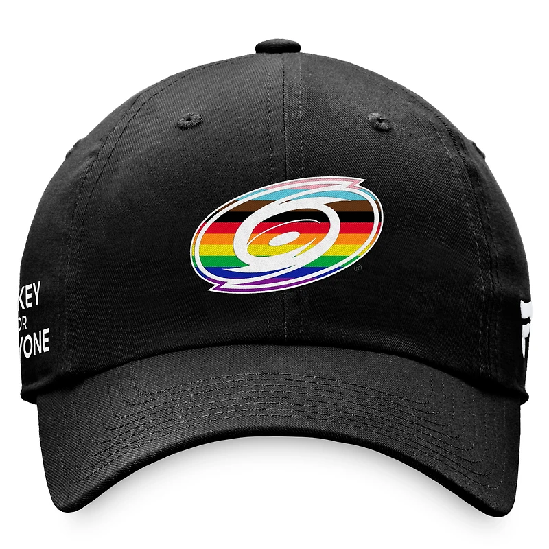 Men's Fanatics Black Carolina Hurricanes Team Logo Pride Adjustable Hat
