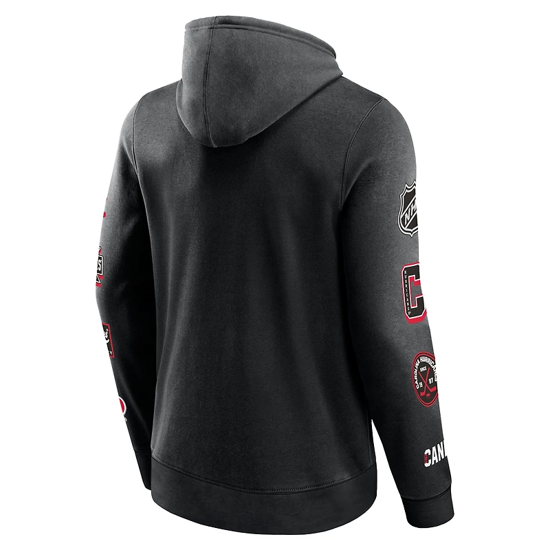 Sweat à capuche noir Fanatics pour homme, Wild Winner, Hurricanes de la Caroline