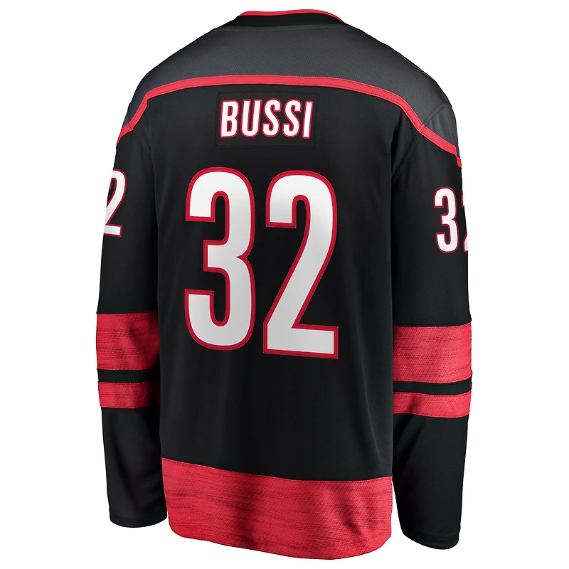 Men's Fanatics Brandon Bussi Black Carolina Hurricanes Home Breakaway Jersey