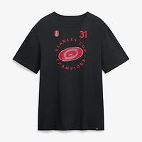 Men's Fanatics Frederik Andersen Black Carolina Hurricanes 2026 Stanley Cup Champions Authentic Pro Name & Number T-Shirt