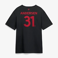 Men's Fanatics Frederik Andersen Black Carolina Hurricanes 2026 Stanley Cup Champions Authentic Pro Name & Number T-Shirt