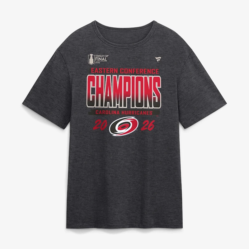 Men's Fanatics Heather Charcoal Carolina Hurricanes 2026 NHL Eastern Conference Champions Locker Room T-Shirt
