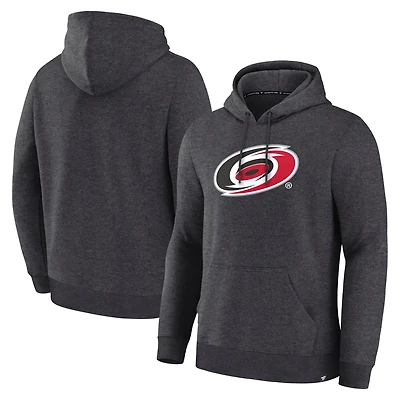 Sweat à capuche essentiel Fanatics Heather Charcoal Carolina Hurricanes pour homme