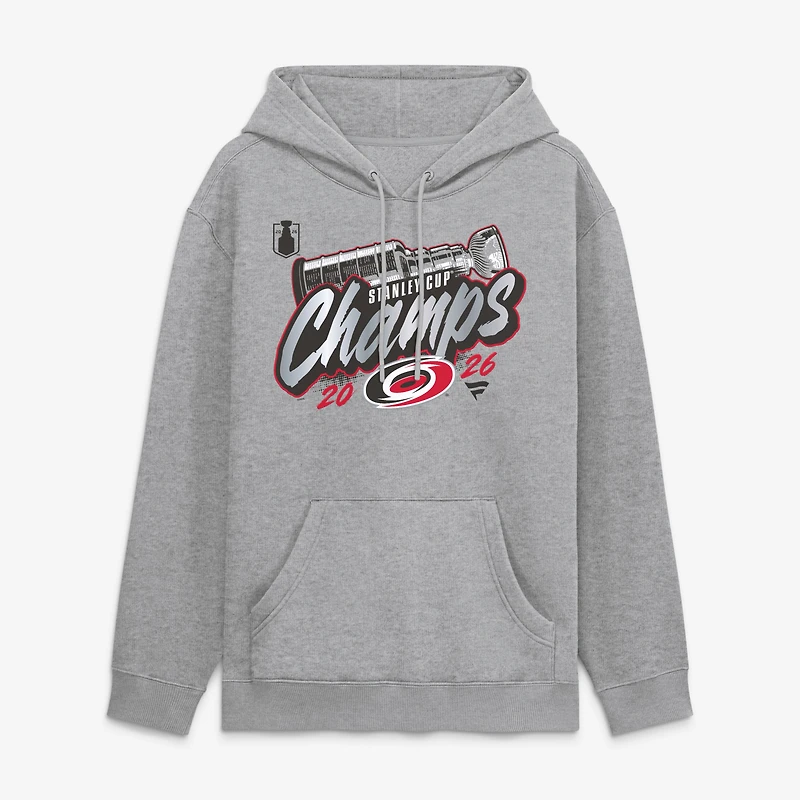 Men's Fanatics Heather Gray Carolina Hurricanes 2026 Stanley Cup Champions Locker Room Hoodie