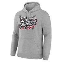 Sweat à capuche Fanatics Heather Gray pour homme, Carolina Hurricanes, champions de la Coupe Stanley 2026