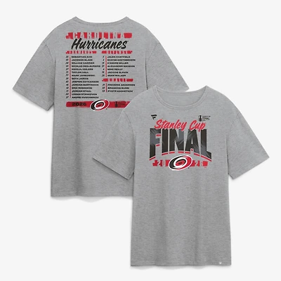 Men's Fanatics  Heather Gray Carolina Hurricanes 2026 Stanley Cup Final Roster T-Shirt