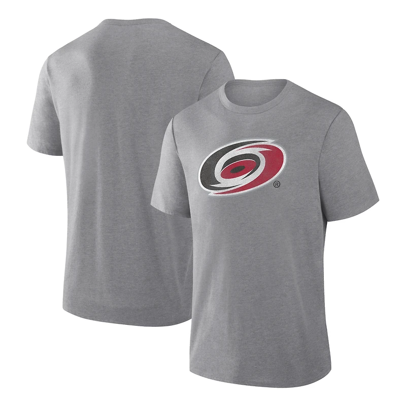 T-shirt Fanatics pour homme, gris chiné, Carolina Hurricanes, mélange de trois matières.
