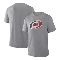 T-shirt Fanatics pour homme, gris chiné, Carolina Hurricanes, mélange de trois matières.