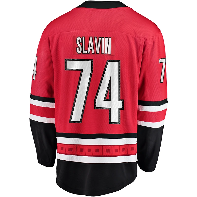 Men's Fanatics Jaccob Slavin Red Carolina Hurricanes Alternate Breakaway Player Jersey