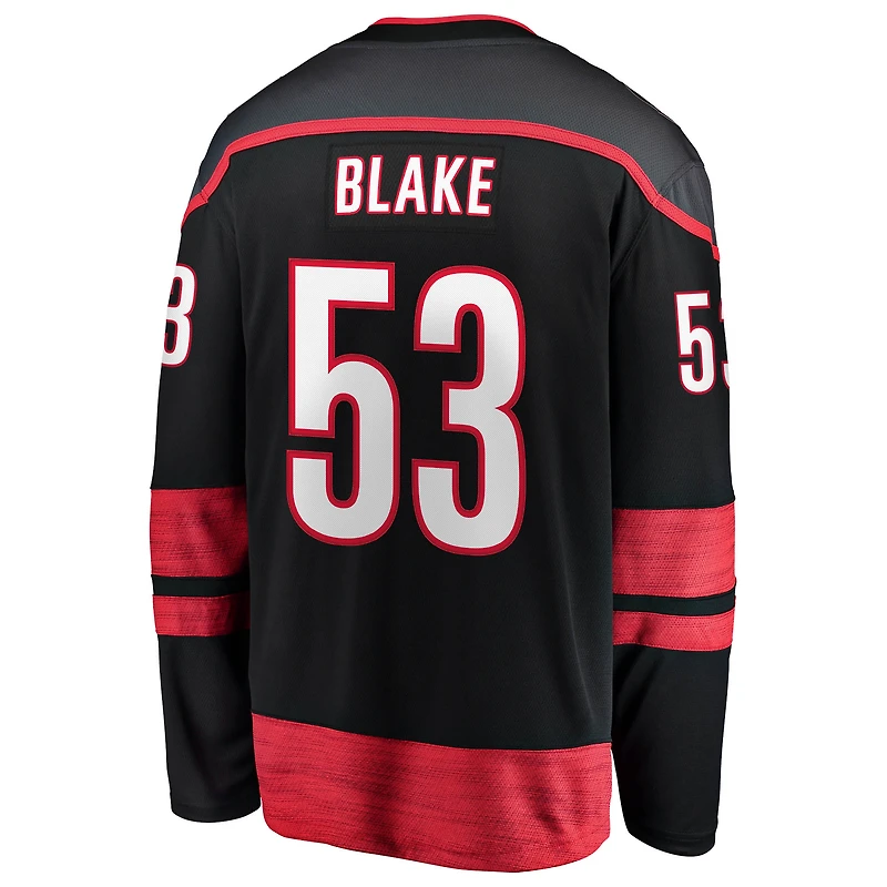 Men's Fanatics Jackson Blake Black Carolina Hurricanes Home Breakaway Jersey