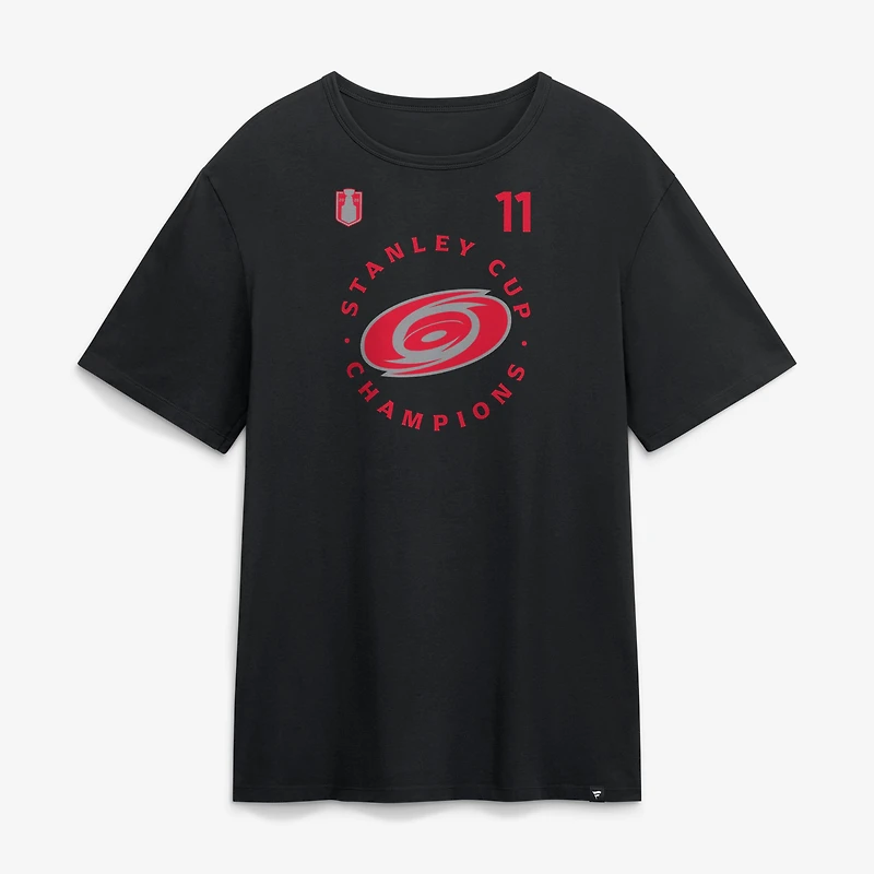 Men's Fanatics Jordan Staal Black Carolina Hurricanes 2026 Stanley Cup Champions Authentic Pro Name & Number T-Shirt