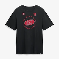 Men's Fanatics Jordan Staal Black Carolina Hurricanes 2026 Stanley Cup Champions Authentic Pro Name & Number T-Shirt