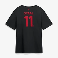Men's Fanatics Jordan Staal Black Carolina Hurricanes 2026 Stanley Cup Champions Authentic Pro Name & Number T-Shirt